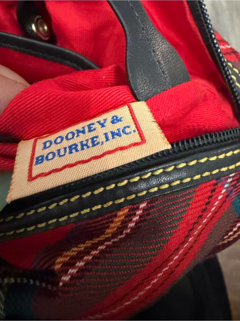 Dooney & Bourke Classic Red Plaid Satchel Handbag - Women crossbody - Picture 6 of 8